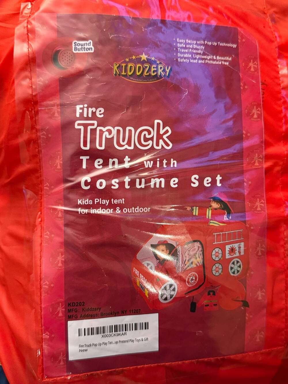 Kiddzery Fire Truck Tent with Costume Set - Picture 2 of 2